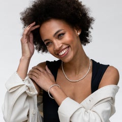 Timeless White Pearl Halo Bracelet In Sterling Silver