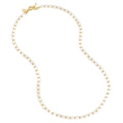 Timeless White Pearl Halo Halskette in 18ct Gold Vermeil