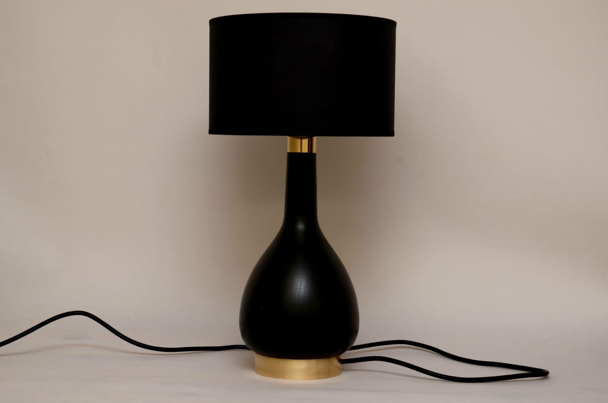 Ebonized Timeless Wooden Black Tear Lamp by Konrad Olejnik For Sale