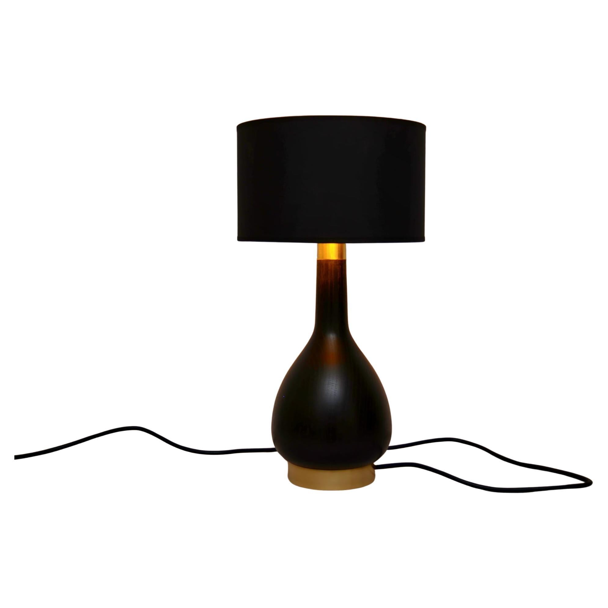 Timeless Wooden Black Tear Lamp by Konrad Olejnik For Sale