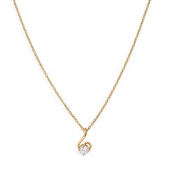 Collana minimalista senza tempo in oro giallo con diamante rotondo 0,56 CTW