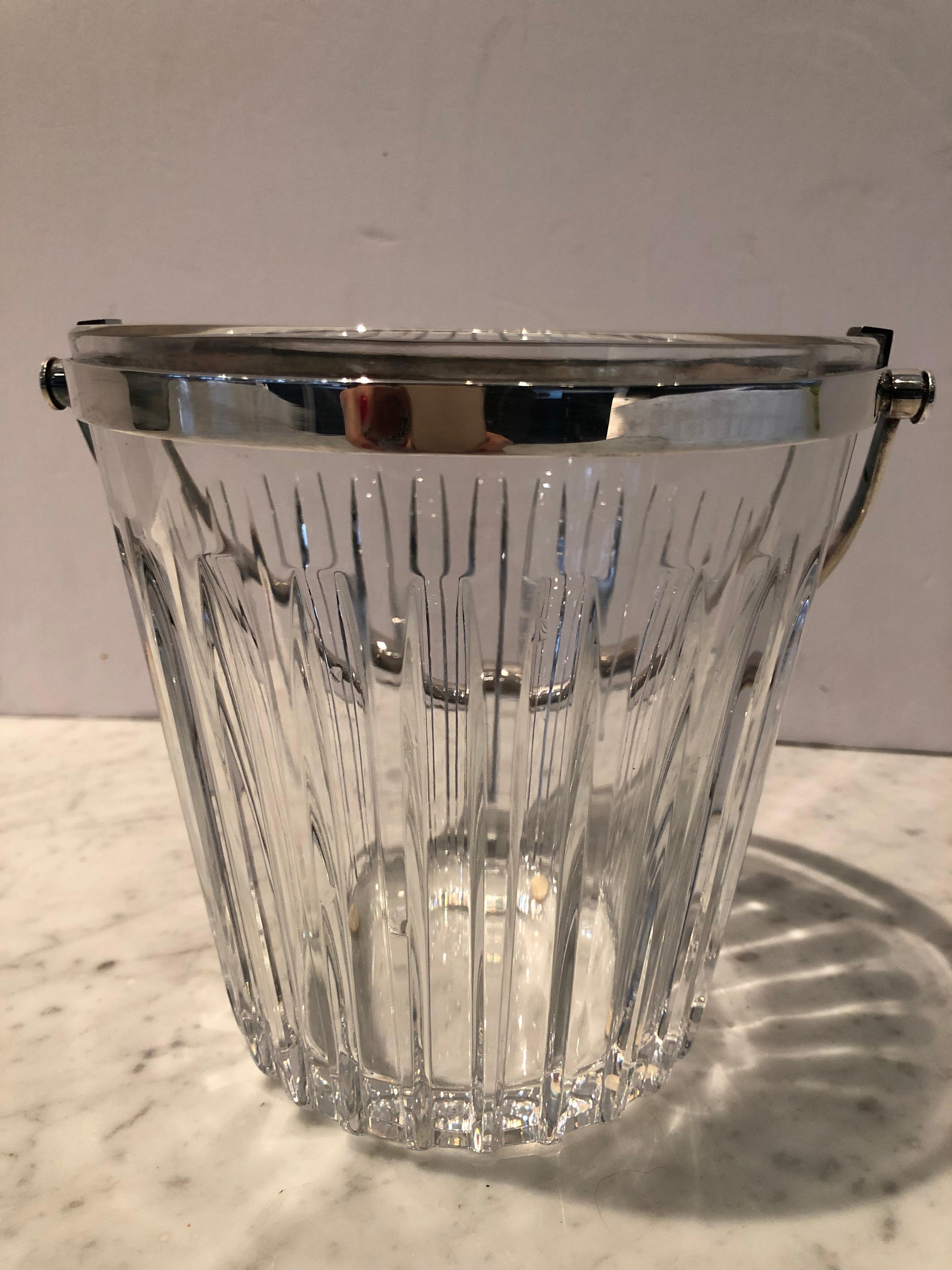 Timelessly Elegant Baccarat Ice Bucket In Excellent Condition In Hopewell, NJ