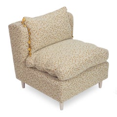 Timelessly Elegant Vintage-Inspired Armless Lounge Chair