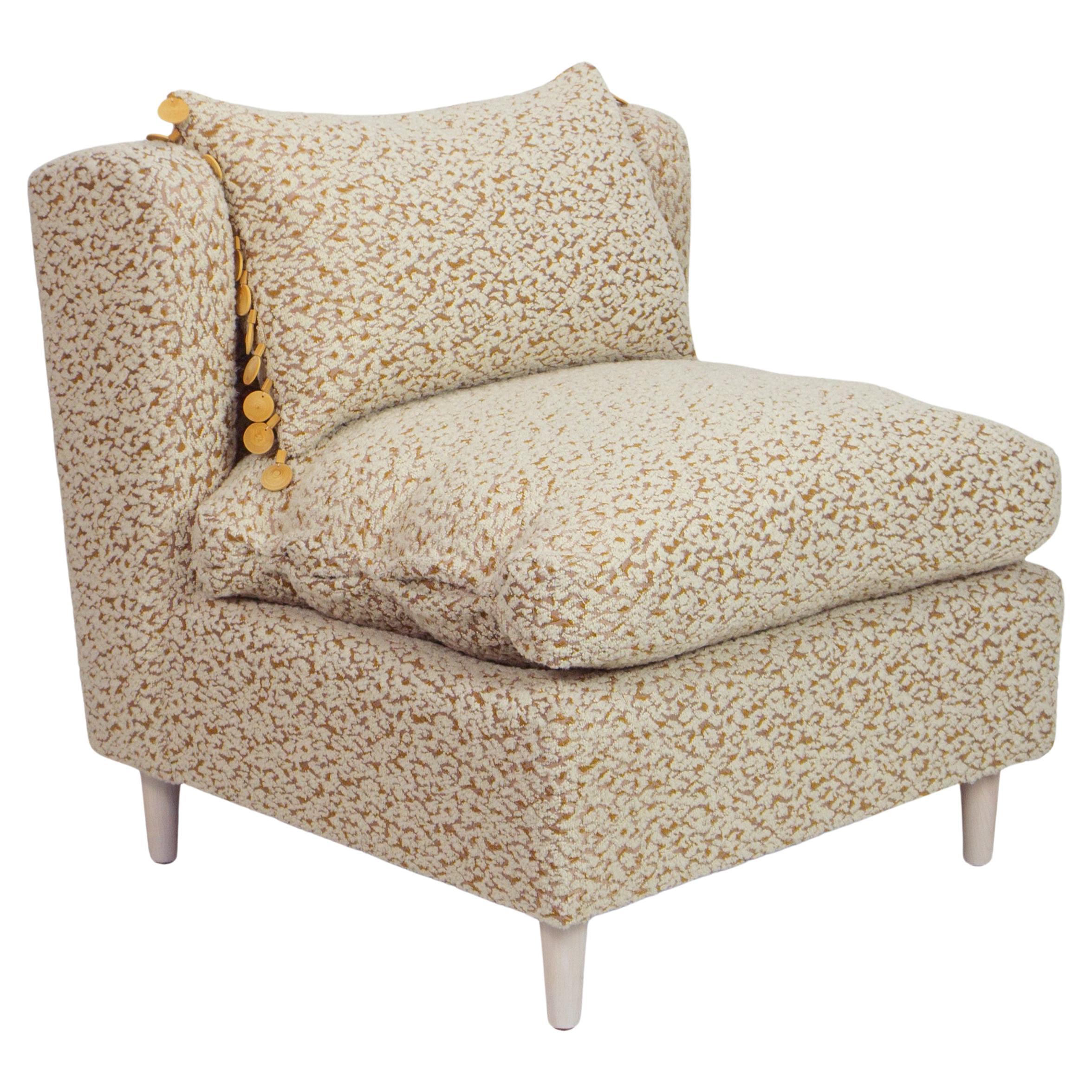 Timelessly Elegant Vintage-Inspired Armless Lounge Chair