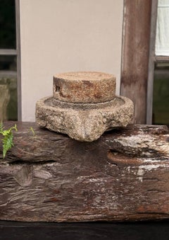 Timeworn Solid Stone Grain Grinder From Java. Sculptural Artifact c. 1800