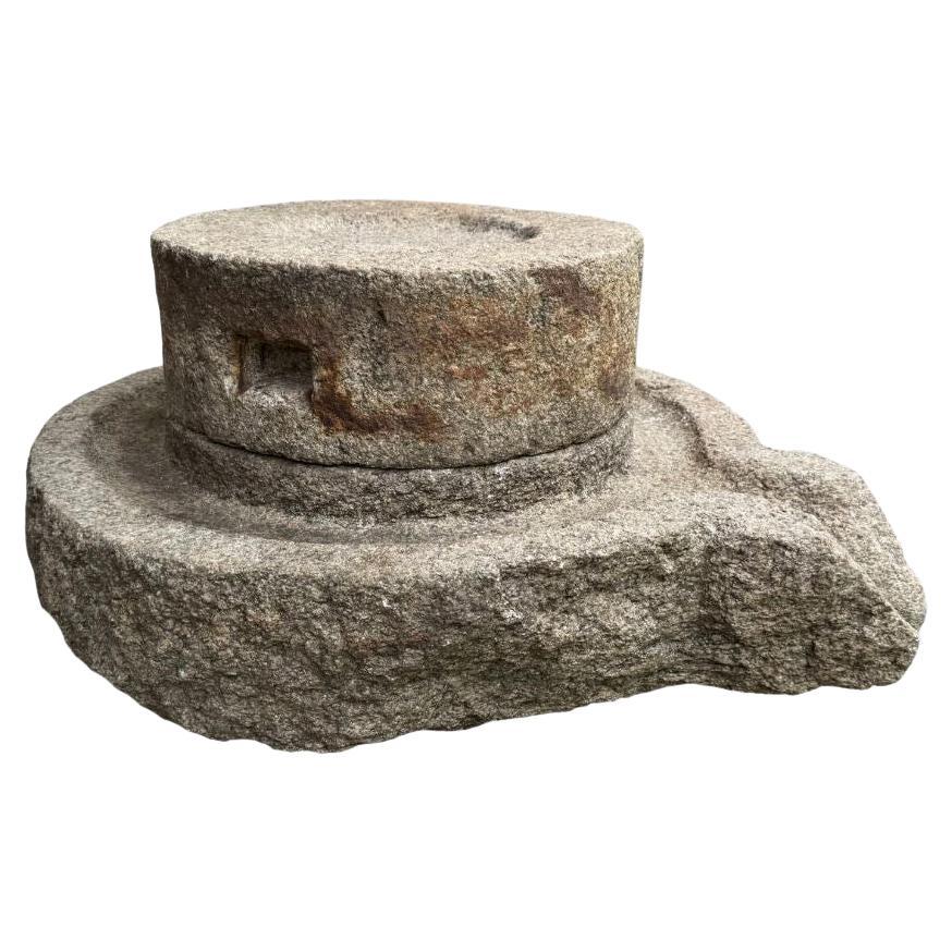 Timeworn Solid Stone Grain Grinder From Java. Sculptural Artifact c. 1800 For Sale