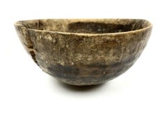 Timeworn Utilitarian African Wood Bowl with Old Repairs