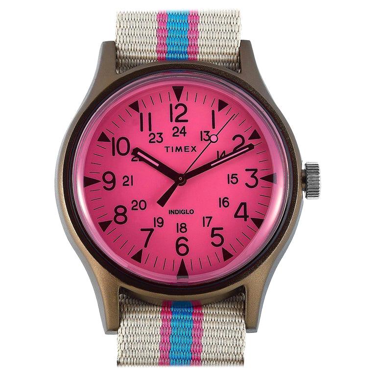 Timex MK1 Aluminum California Pink Dial Watch TW2T25600