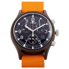 Timex MK1 Aluminum Chronograph Orange Strap Watch TW2T10600