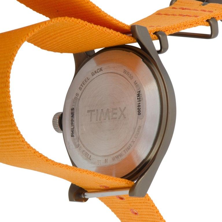 Timex MK1 Aluminum Orange Fabric Strap Watch TW2T10200 In New Condition For Sale In Southhampton, PA