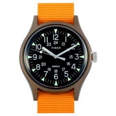 Timex MK1 Aluminum Orange Fabric Strap Watch TW2T10200