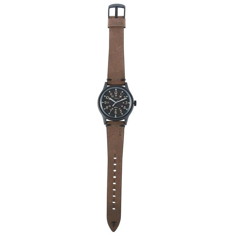 Timex MK1 Schwarz Edelstahl Brown Leder Uhr TW2R96900 im Zustand „Neu“ im Angebot in Southhampton, PA