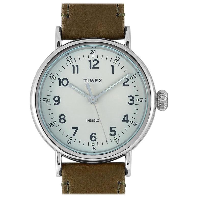 Timex Standard Olive Green Leather Watch TW2T20100