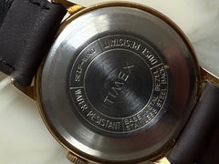 Timex Viscount auto with date, Swiss Made, 35mm gold plated steel case, c1975
