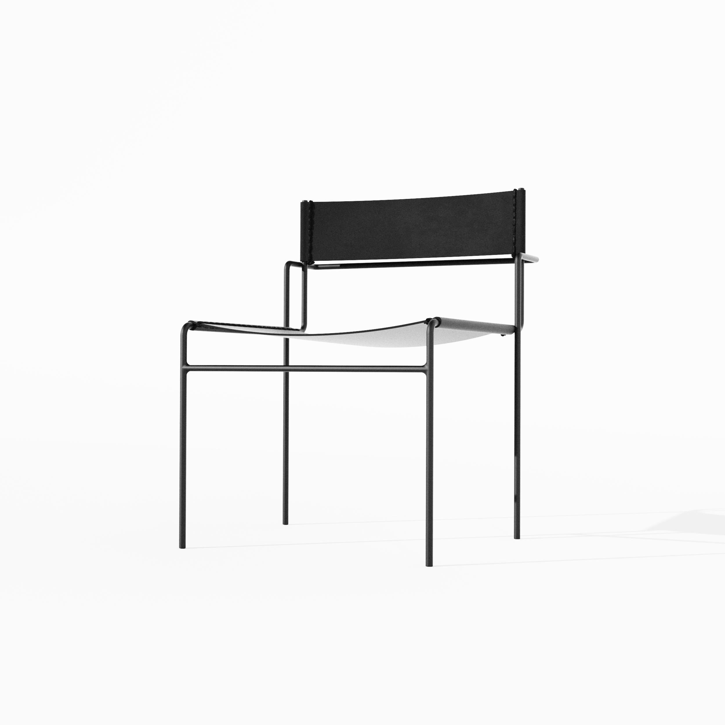 Brazilian Tímida Armchair in Leather and Steel by Pedro Paulo-Venzon, 2013