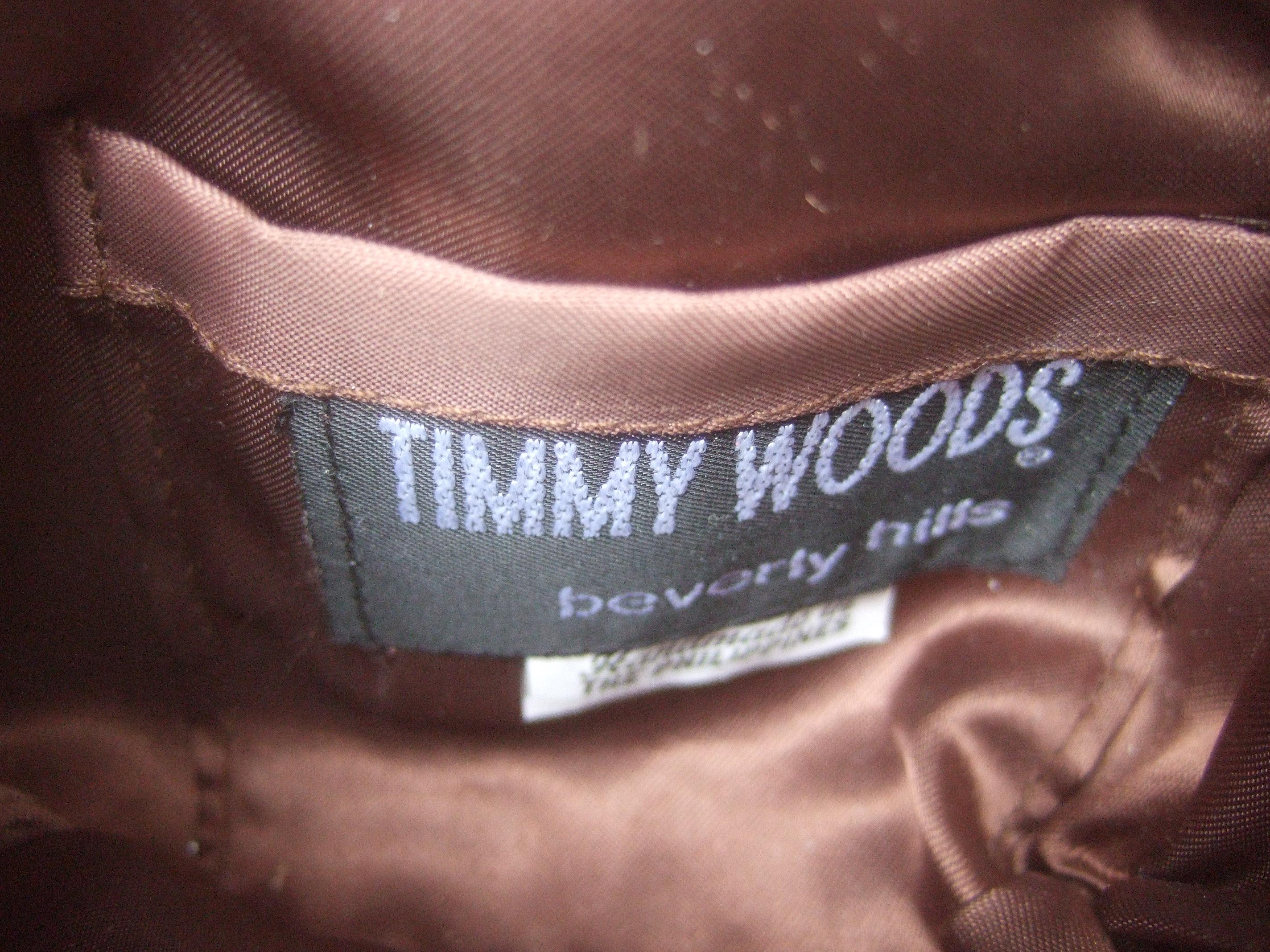 Timmy Woods Beverly Hills Carved Wood Enamel Conch Shell Artisan Handbag c 1990s 6