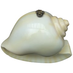 Timmy Woods Beverly Hills Carved Wood Enamel Conch Shell Artisan Handbag c 1990s