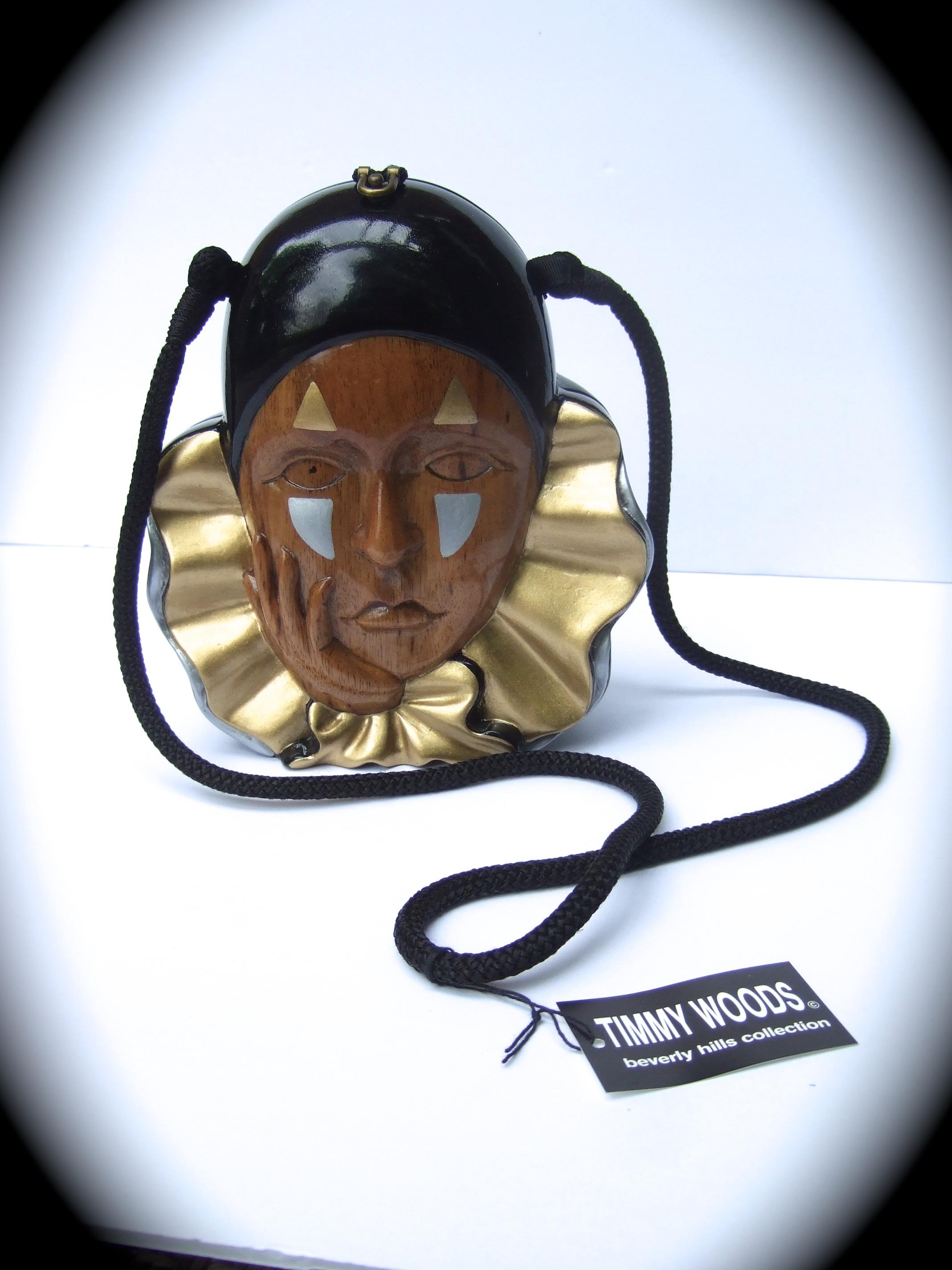 Timmy Woods Beverly Hills Wood Enamel Artisan Harlequin Handbag c 1990s 5