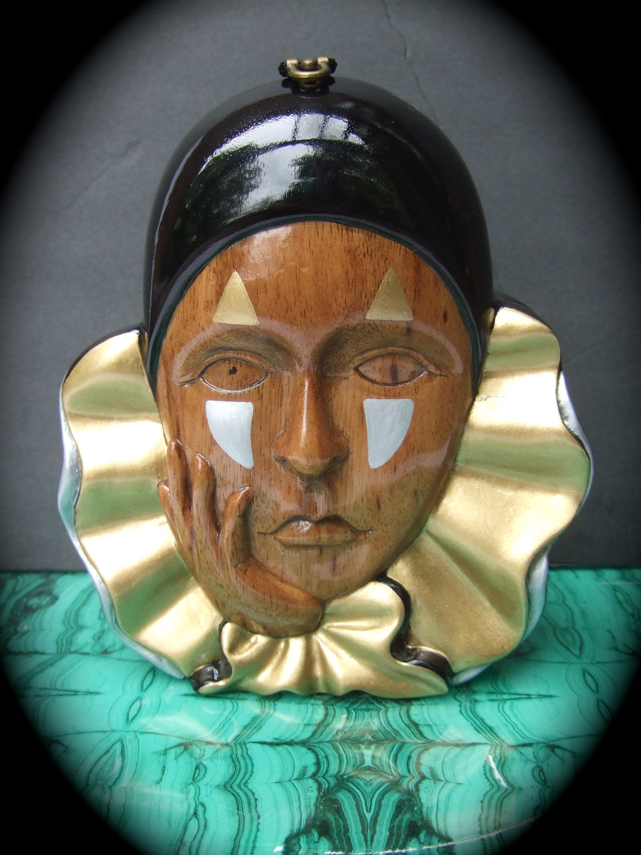 Timmy Woods Beverly Hills Wood Enamel Artisan Harlequin Handbag c 1990s In Good Condition In University City, MO