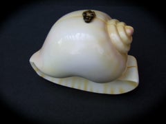 Timmy Woods Beverly Hills Wood & Enamel Artisan Sea Shell Shoulder Bag c 1980s