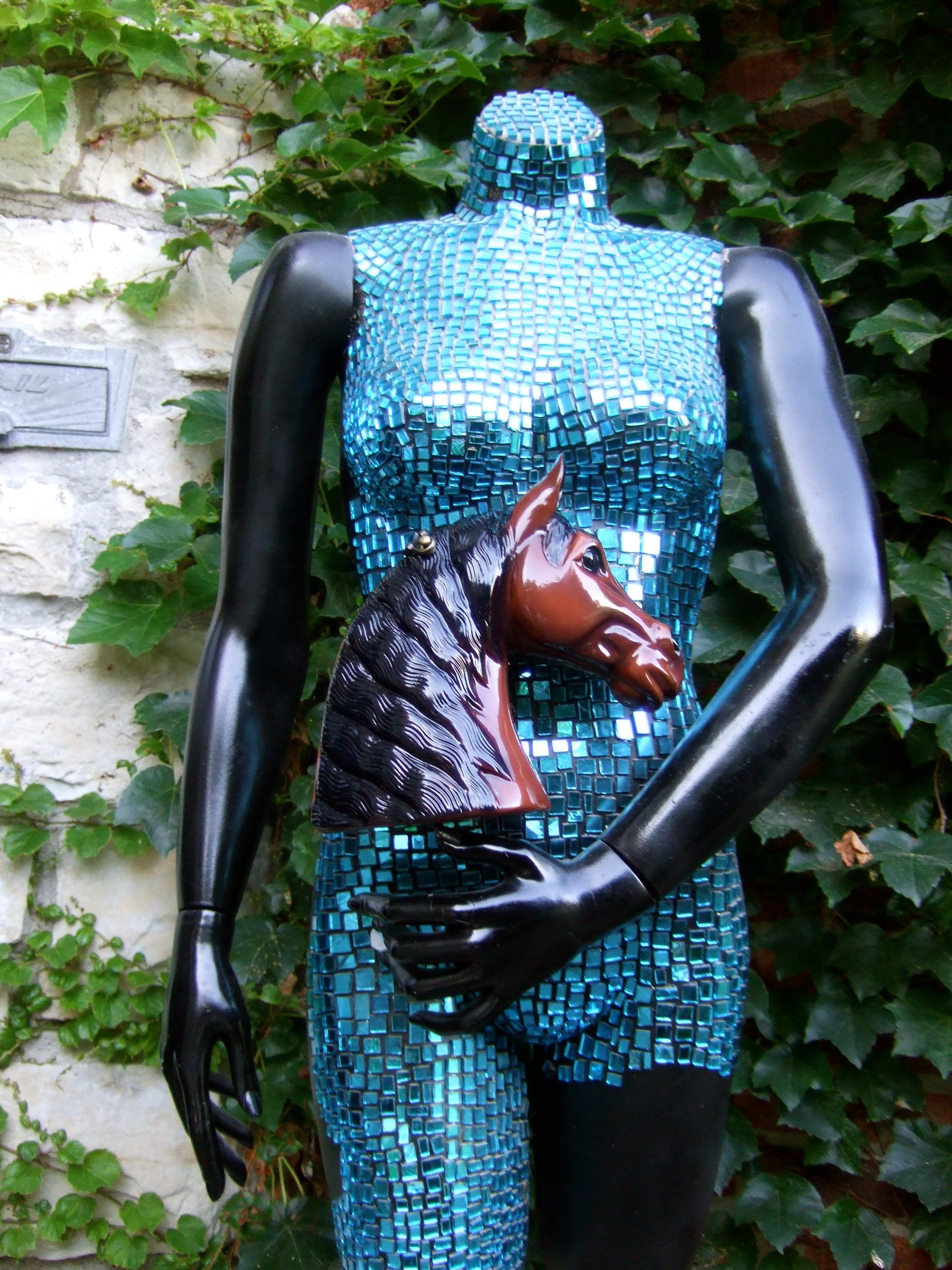 Timmy Woods Beverly Hills Wood Enamel Handmade Equine Shoulder Bag c 2000 6