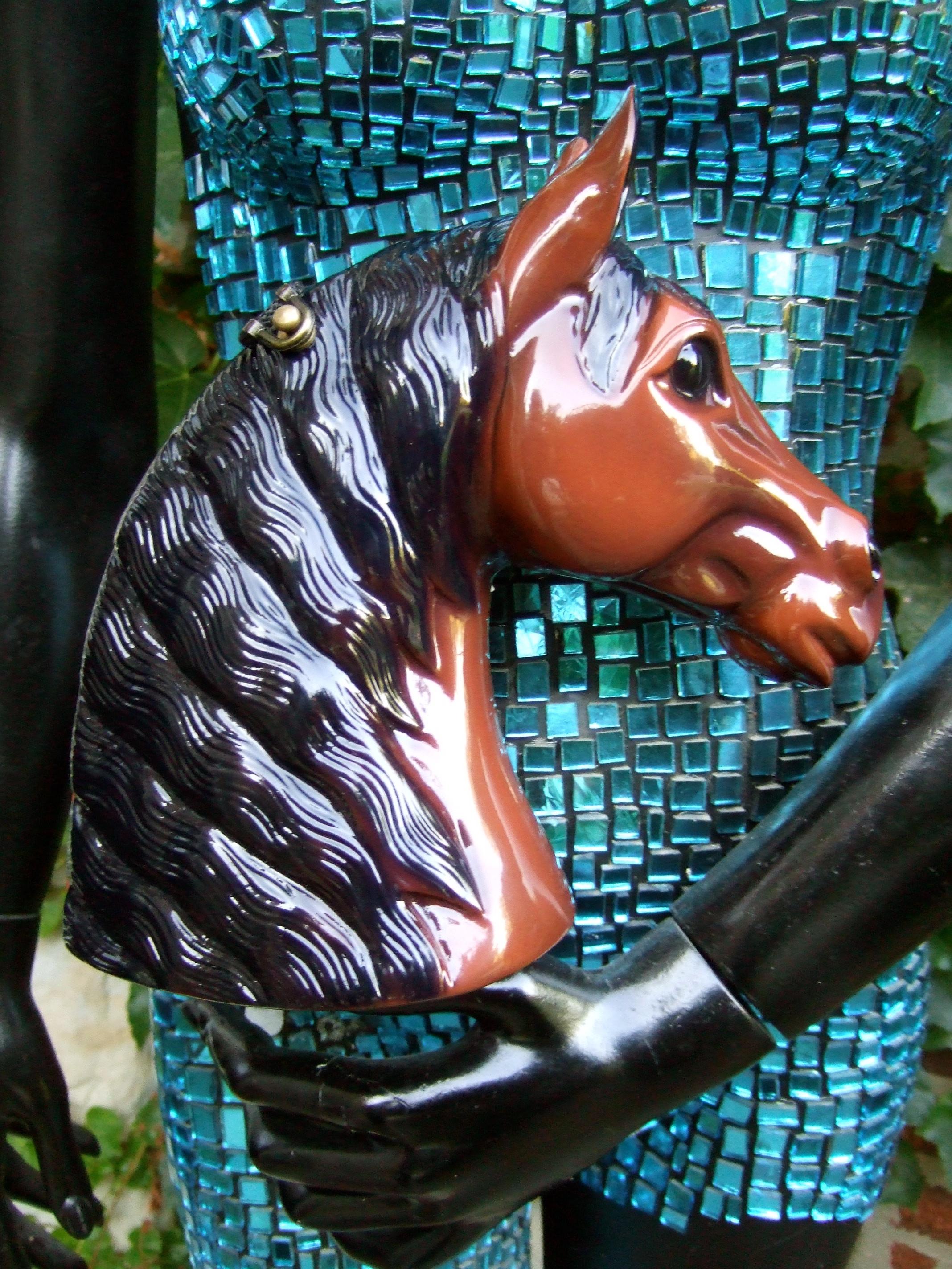 Timmy Woods Beverly Hills Wood Enamel Handmade Equine Shoulder Bag c 2000 7