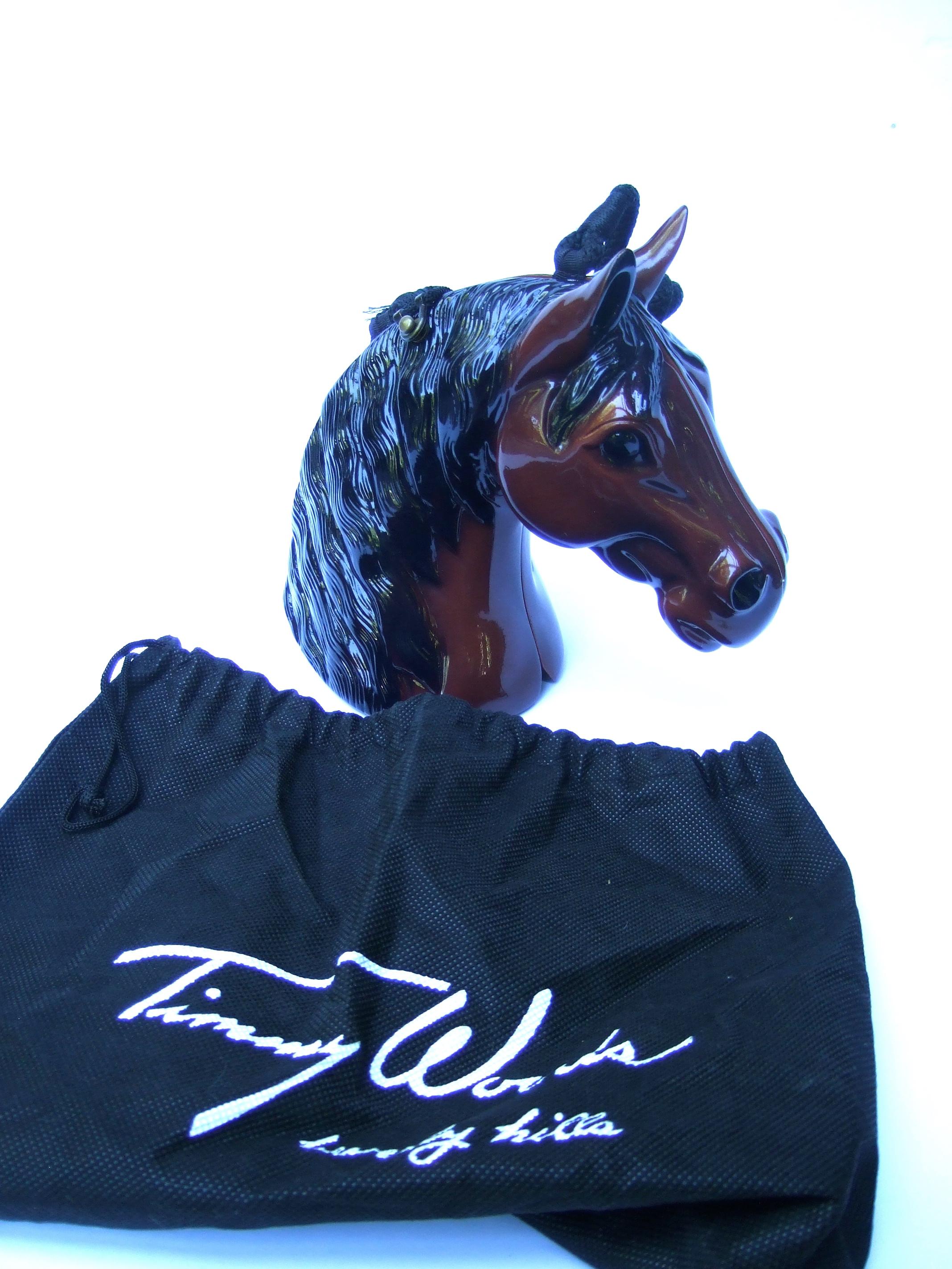 Timmy Woods Beverly Hills Wood Enamel Handmade Equine Shoulder Bag c 2000 10