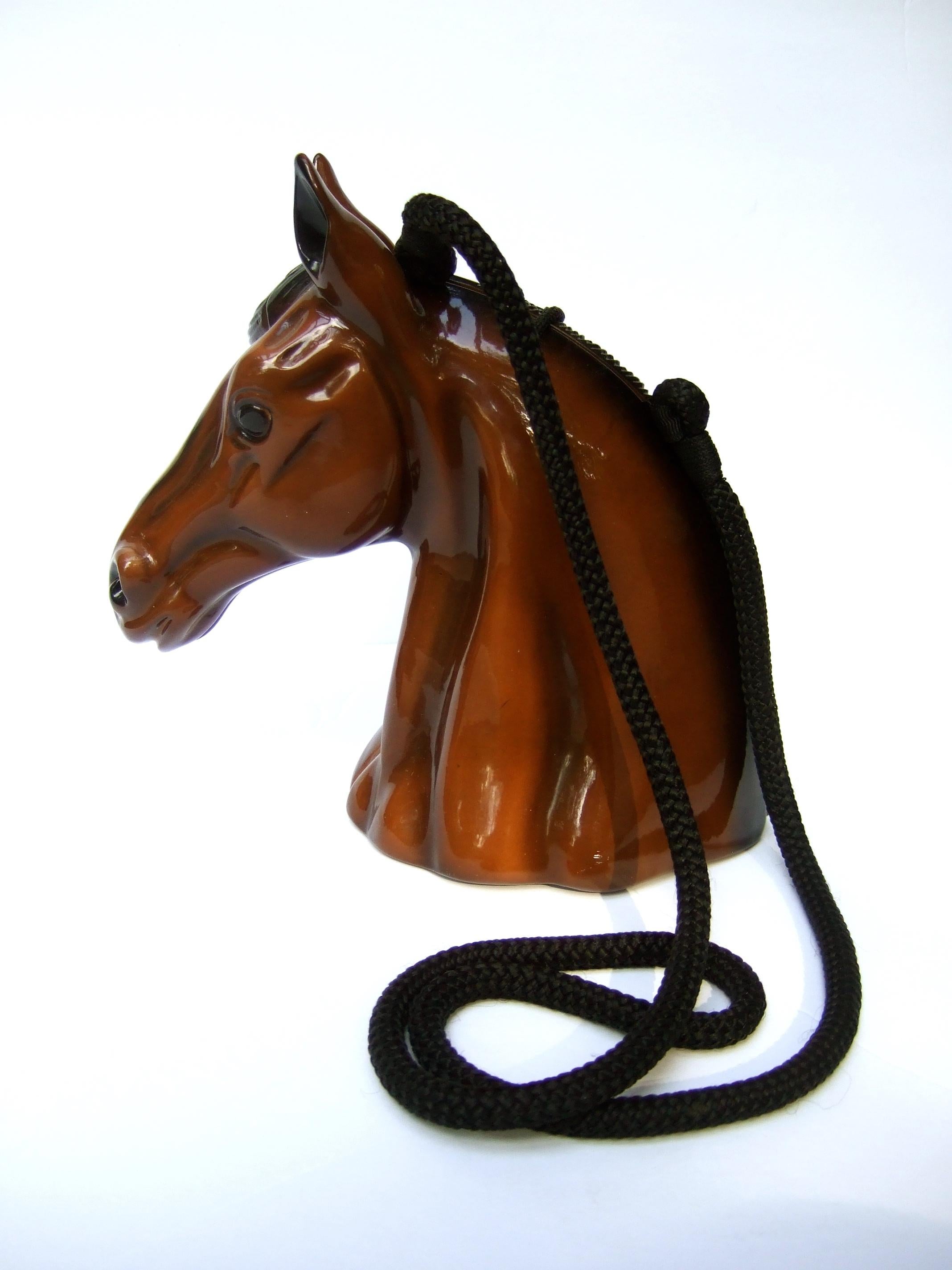 Timmy Woods Beverly Hills Wood Hand Carved Equine Artisan Shoulder Bag c 1990s In Good Condition In University City, MO