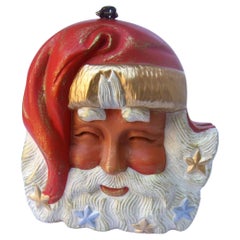 Timmy Woods Beverly Hills Wood Hand Carved Santa Claus Shoulder Bag c 1990s