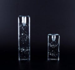 Timo Sarpaneva (1926-2006) for Iittala. Two "Arkipelago" glass candleholders.