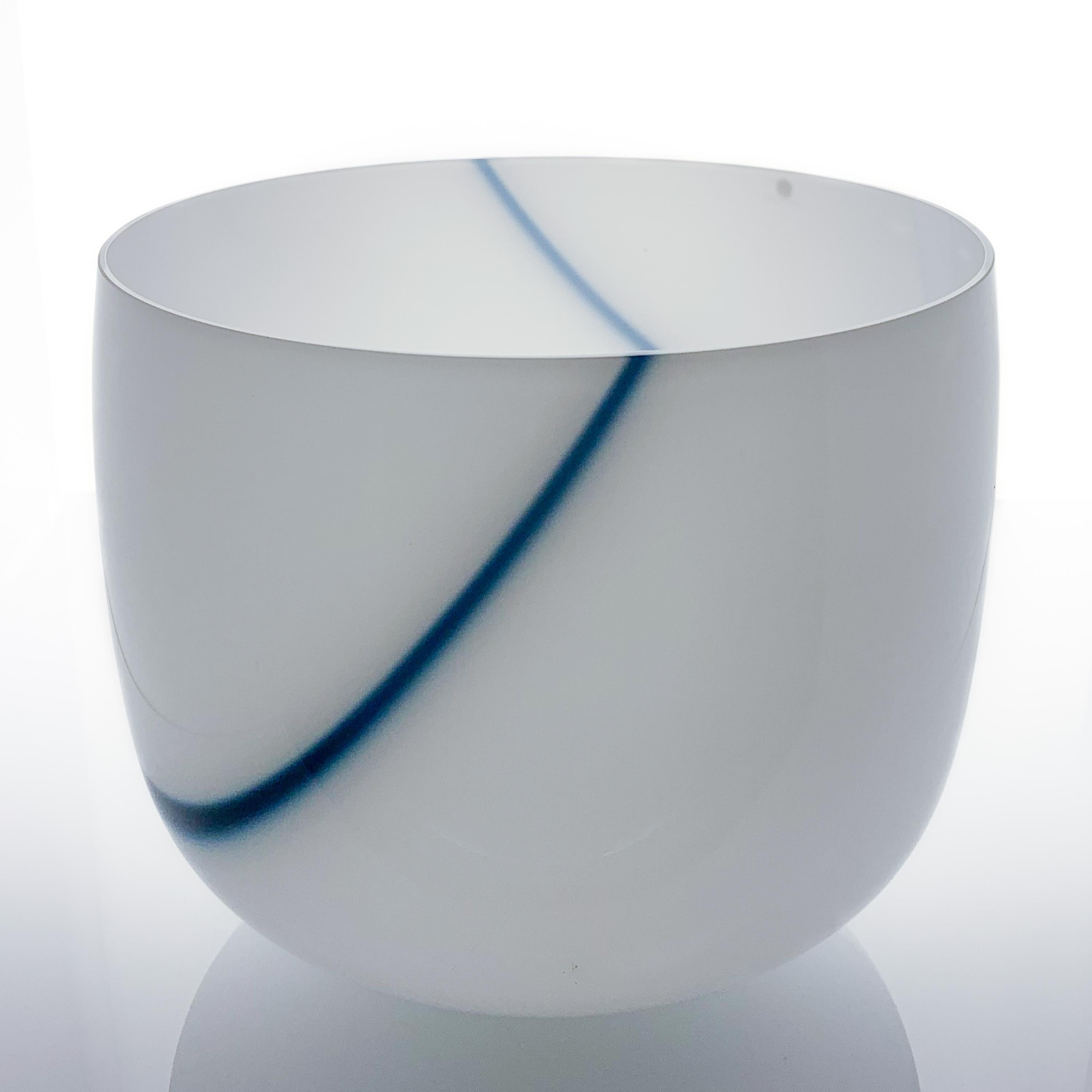 Late 20th Century Timo Sarpaneva, Blue and White Opal Glass Art-Object 