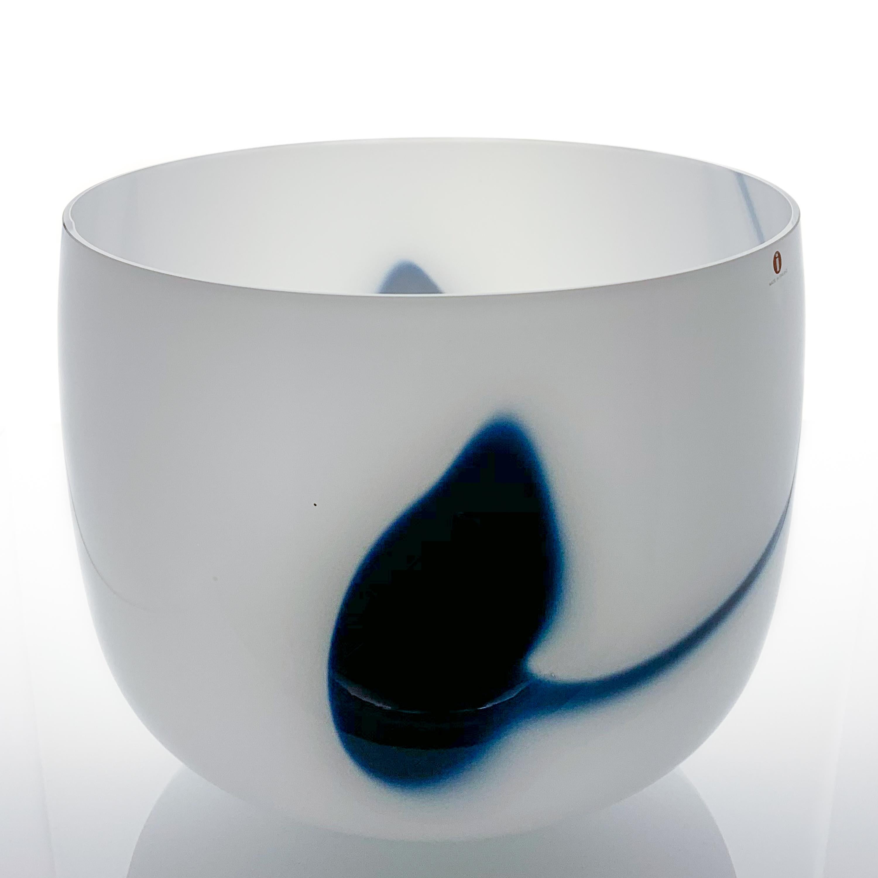 Timo Sarpaneva, Blue and White Opal Glass Art-Object 