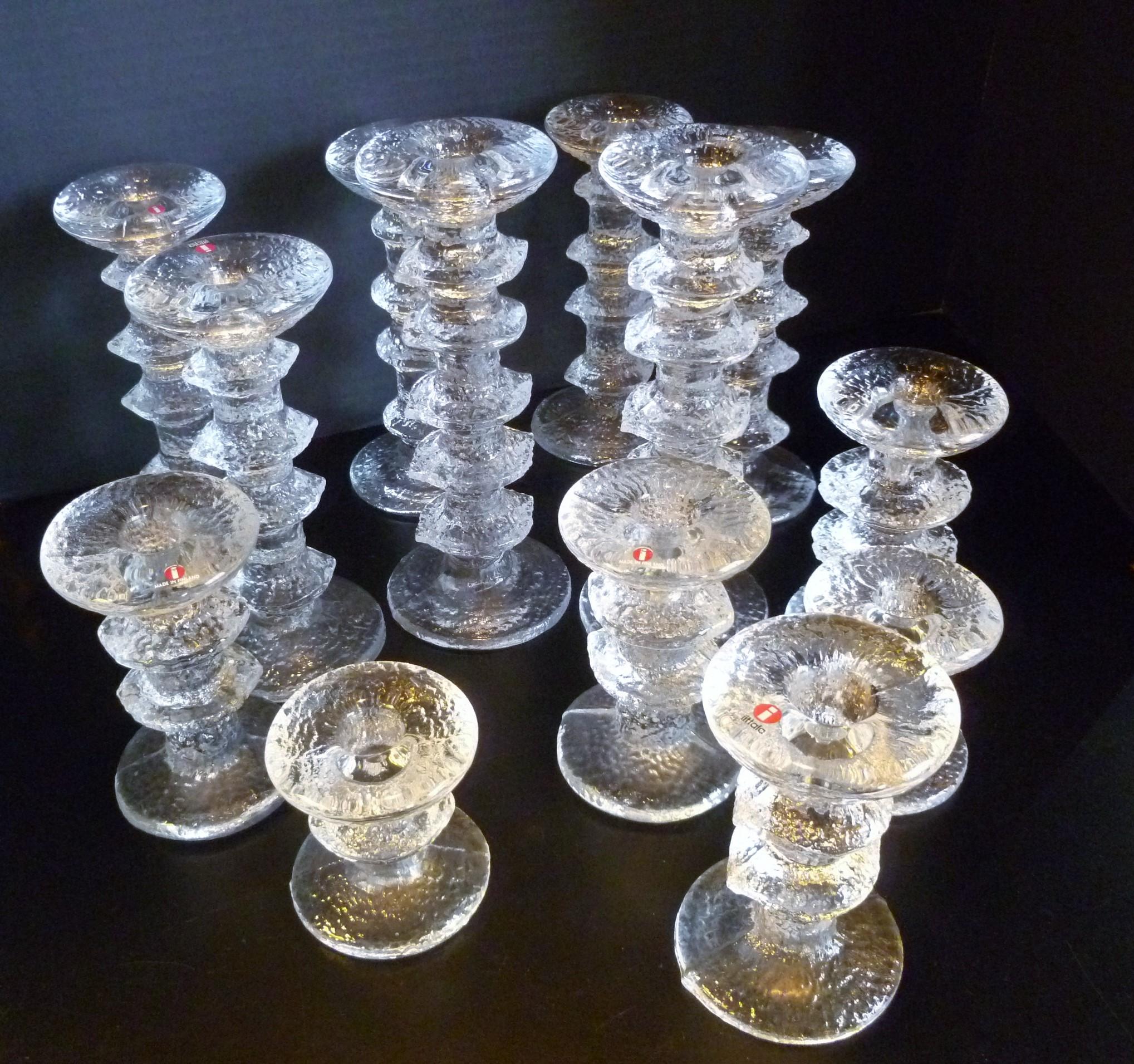Timo Sarpaneva Brutalist Modern 14 Festivo Textured Glass Candleholders Iittala 4