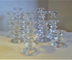 Timo Sarpaneva Brutalist Modern 14 Festivo Textured Glass Candleholders Iittala