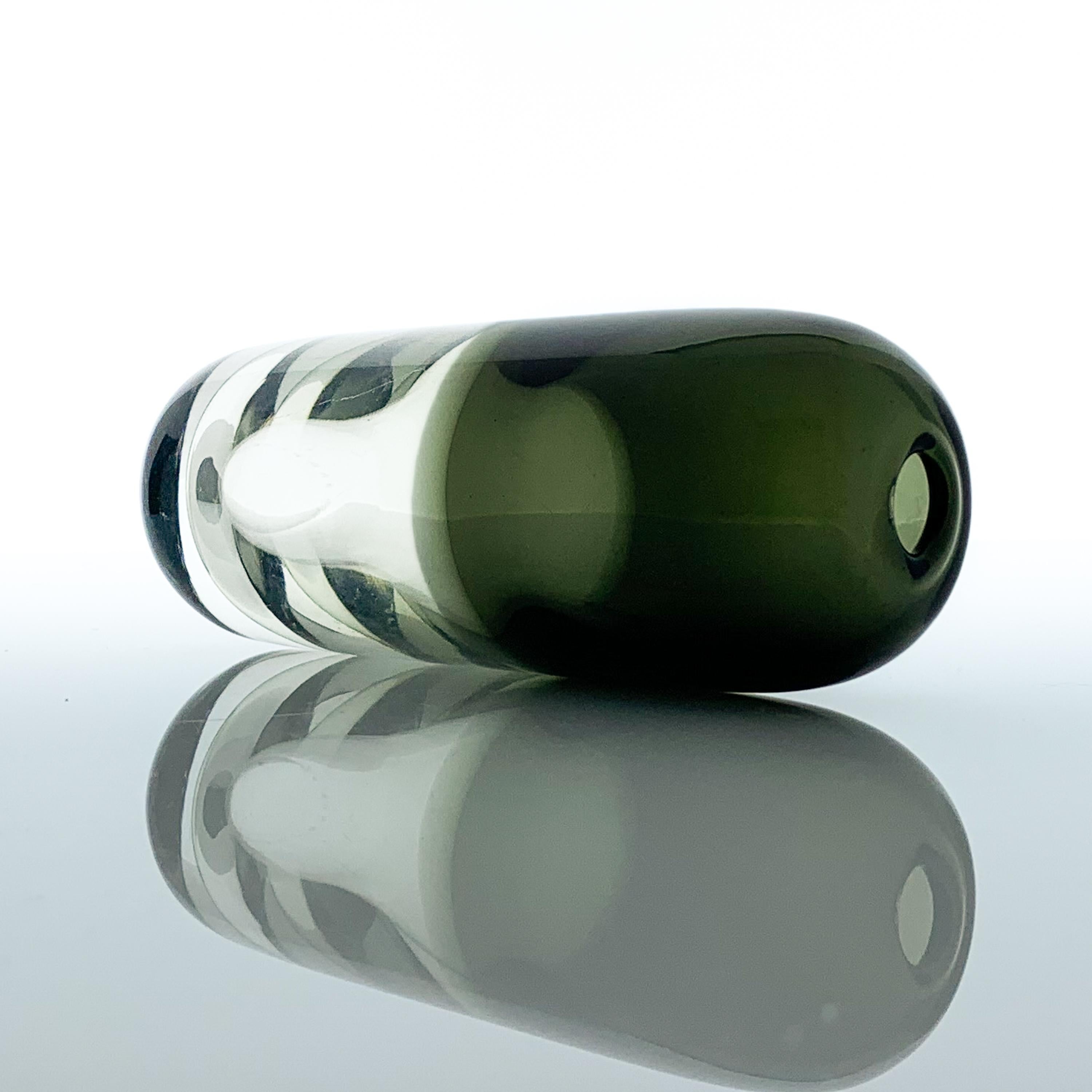 Hand-Crafted Timo Sarpaneva, Clear and Darkgreen Glass Art-Object, Model 3599, Iittala, 1957
