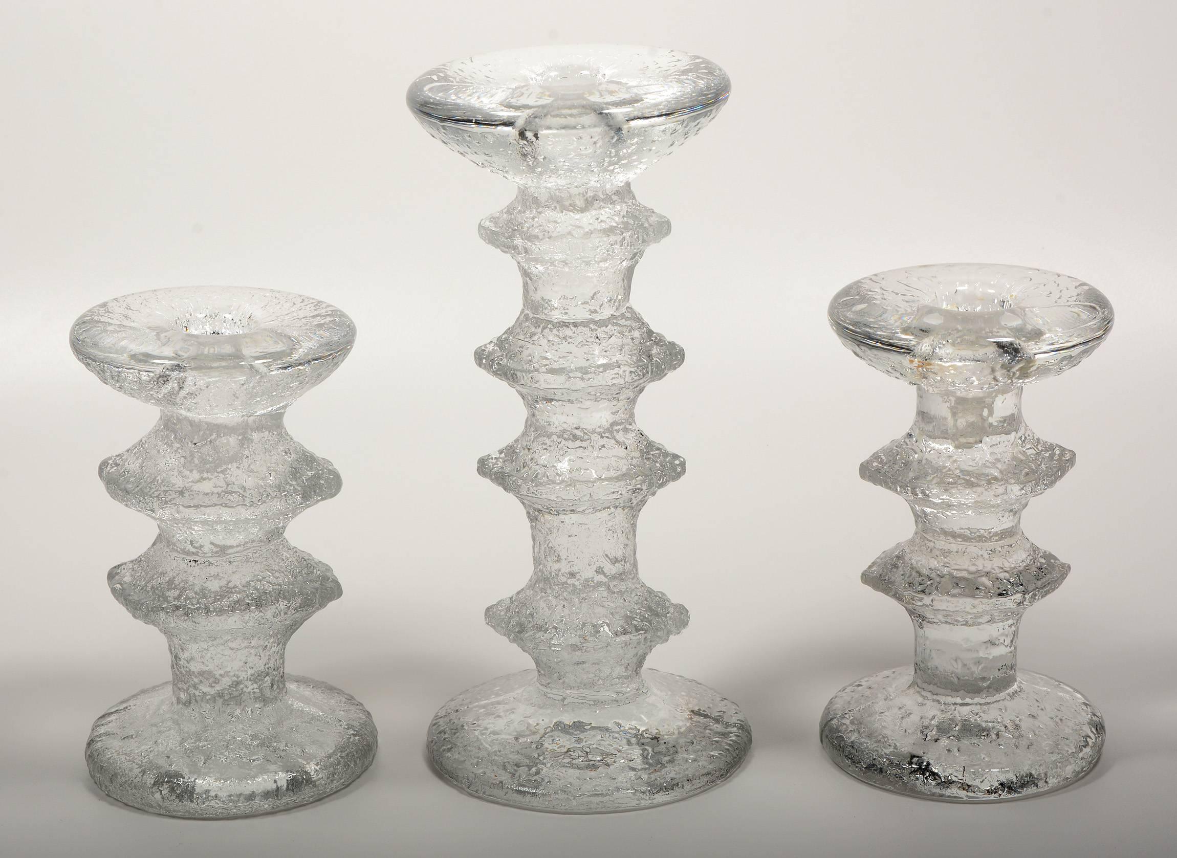 Timo Sarpaneva Festivo Candle Holders In Good Condition In San Mateo, CA