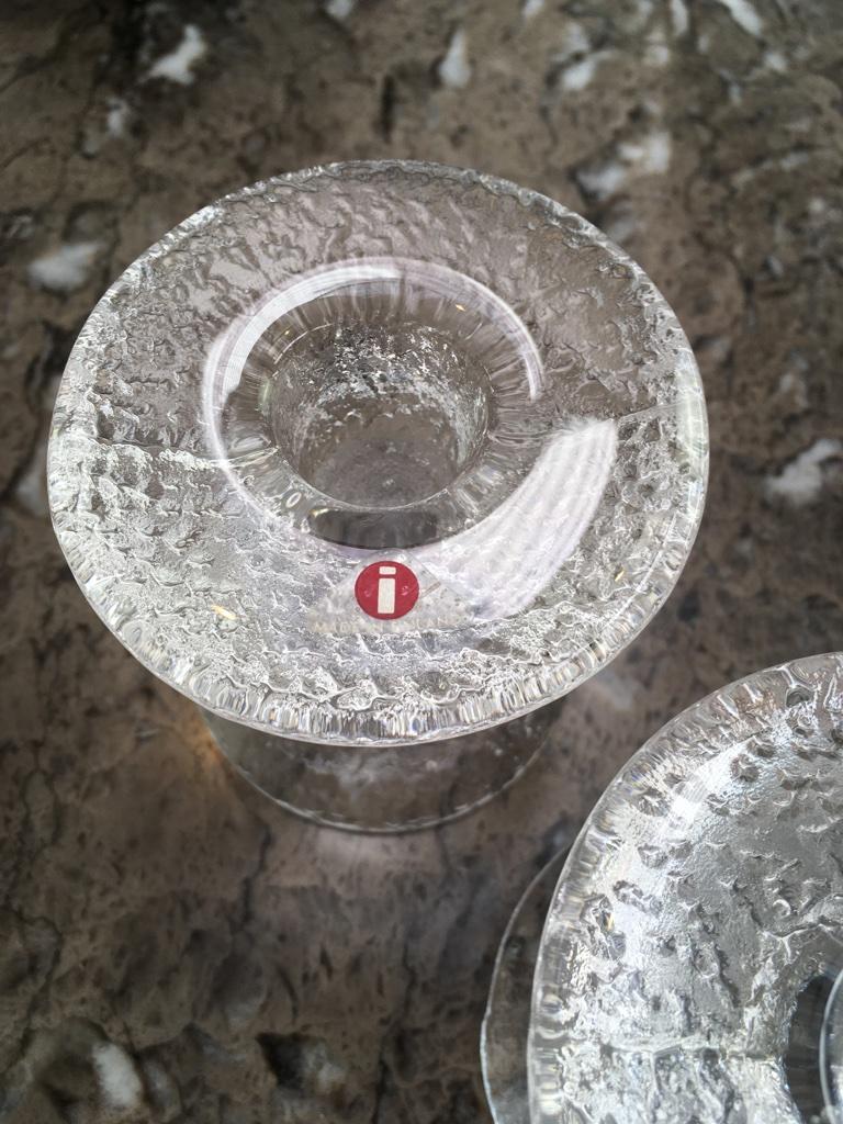 Timo Sarpaneva Festivo Candlesticks by Iittala Glass Finland 1967 Original Box 6
