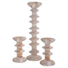 Timo Sarpaneva "Festivo" Crystal Candle Holders for Iittala
