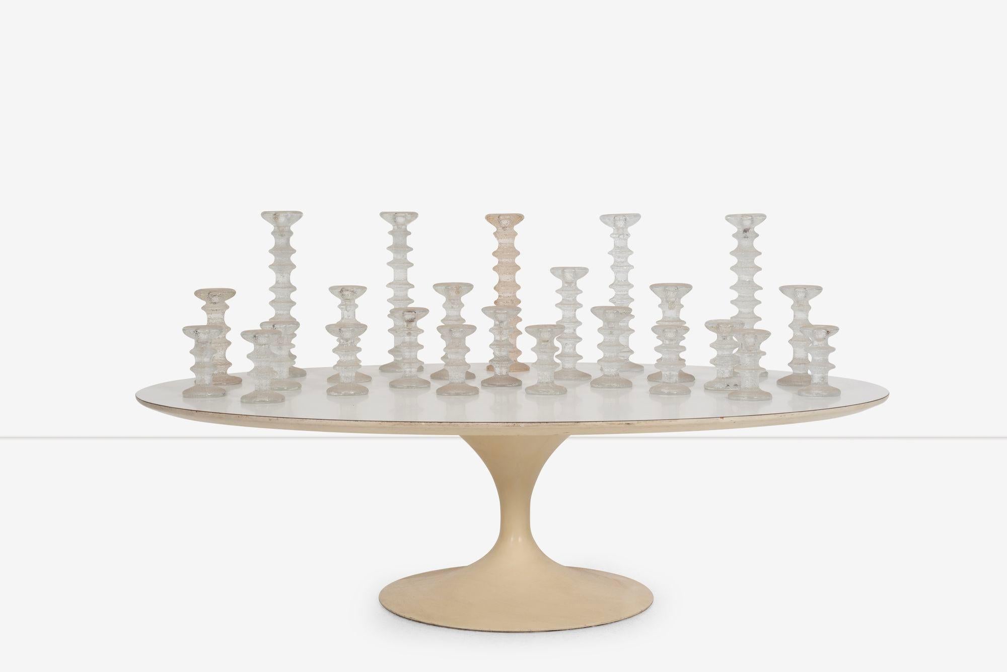Timo Sarpaneva Festivo Cut Glass Candlesticks Set of 37 for Iittala Finland 1966 In Good Condition In Chicago, IL
