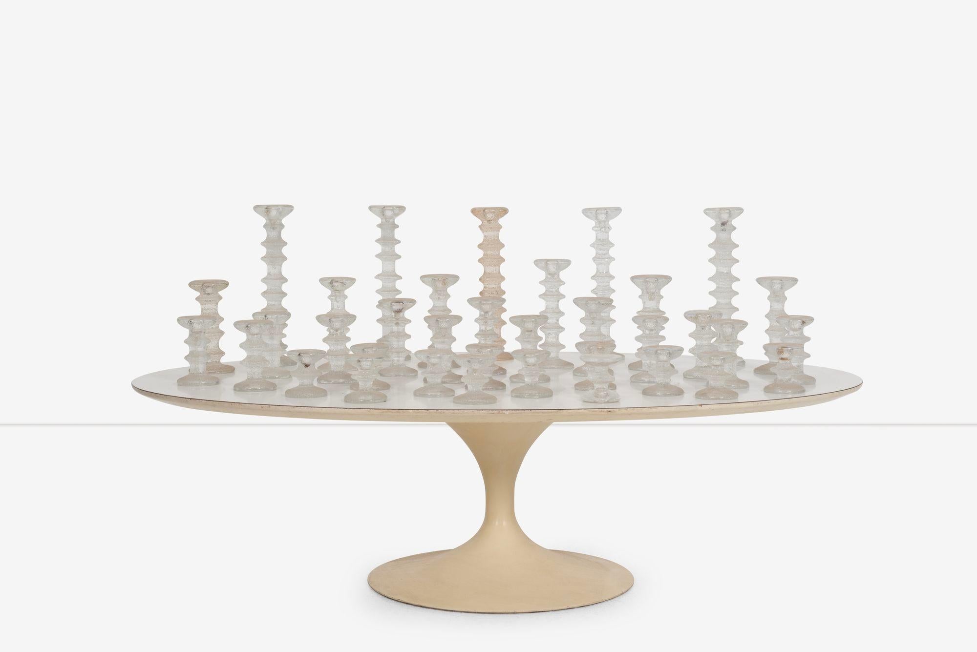 Mid-20th Century Timo Sarpaneva Festivo Cut Glass Candlesticks Set of 37 for Iittala Finland 1966