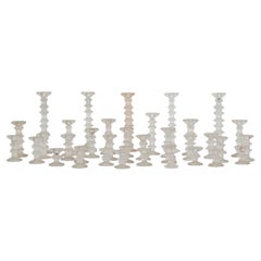 Timo Sarpaneva Festivo Cut Glass Candlesticks Set of 37 for Iittala Finland 1966
