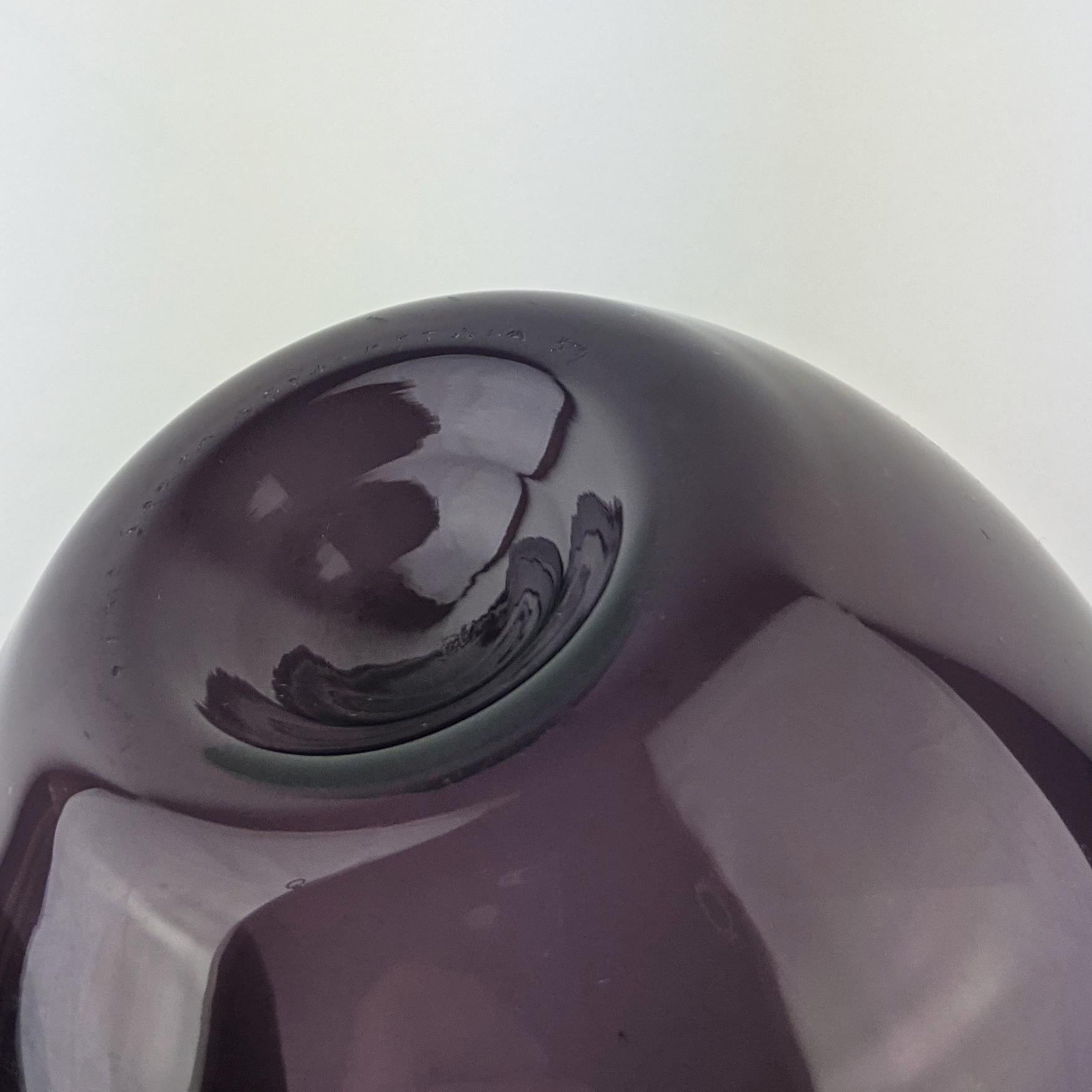 Mid-Century Modern Timo Sarpaneva for Iittala, Purple Bird Bottle Vase 1956 Beautiful Early Example