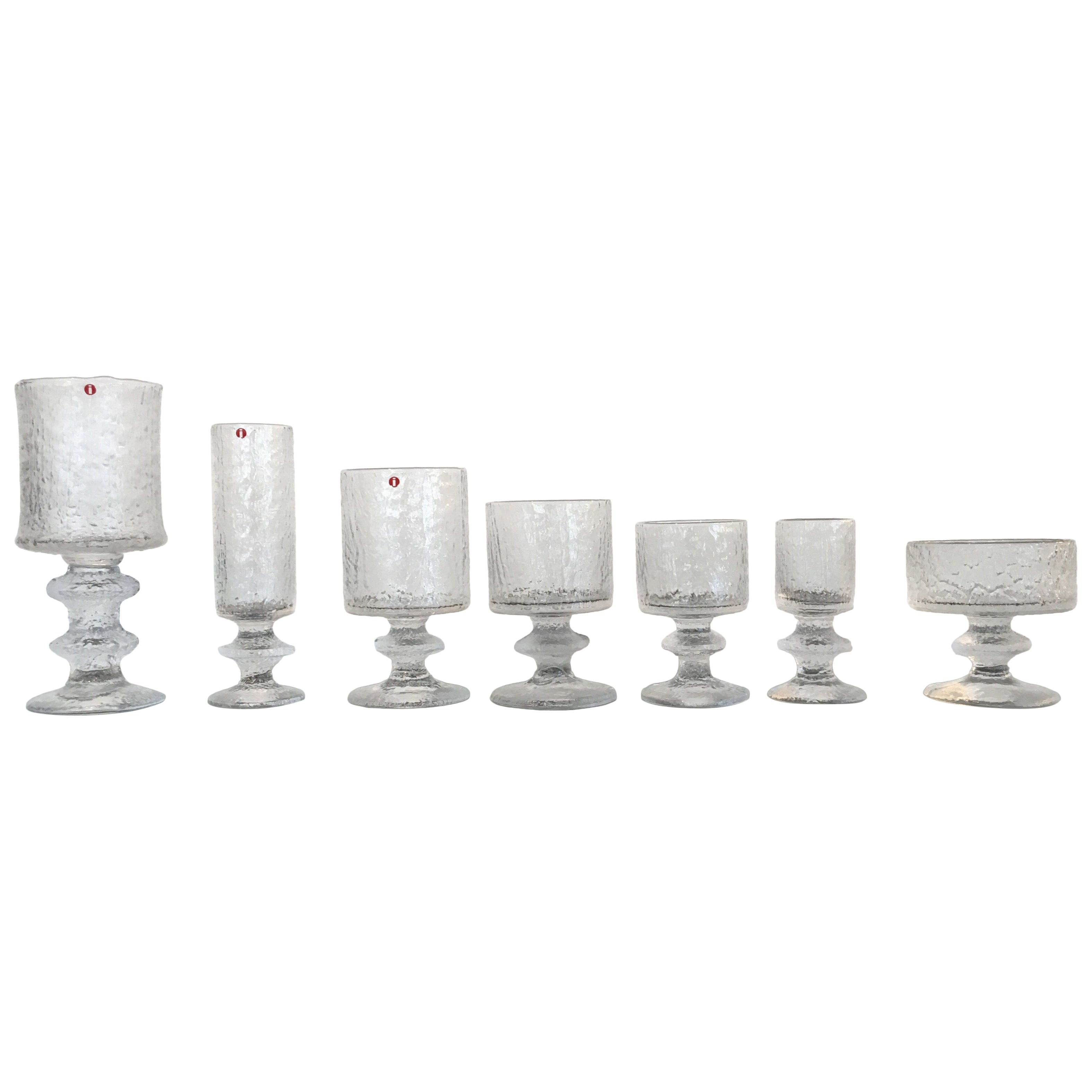 Service rare pour six ampoules Timo Sarpaneva pour Iittala