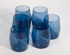 Timo Sarpaneva für Iittala Satz von 6 blauen Schnapsgläsern, Finnland 1950er-1960er Jahre
