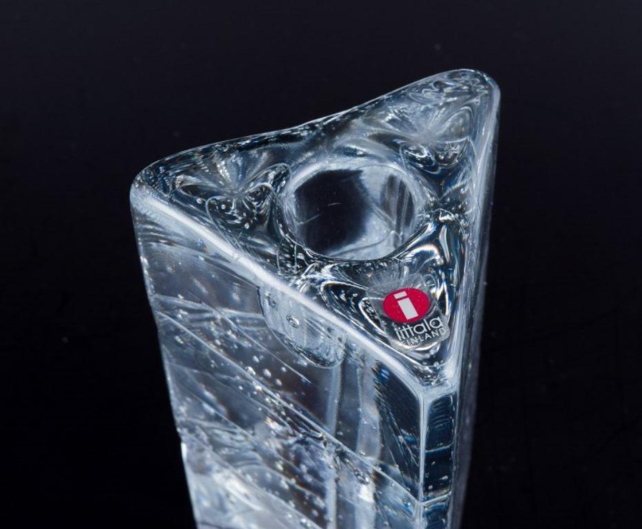 Timo Sarpaneva für Iittala. Drei dreieckige Kerzenhalter aus „Arkipelago“-Glas (Glaskunst) im Angebot