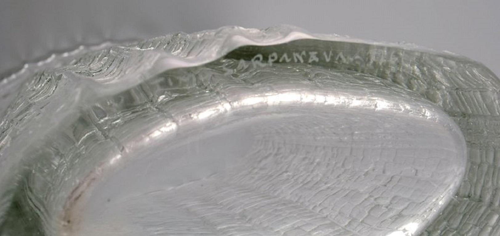 Verre d'art Timo Sarpaneva pour Iittala. Vase en verre d'art soufflé à la bouche transparent. Design finlandais en vente