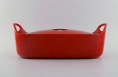Soupière à poisson en fonte rare en émail rouge Timo Sarpaneva pour Rosenlew, Finlande