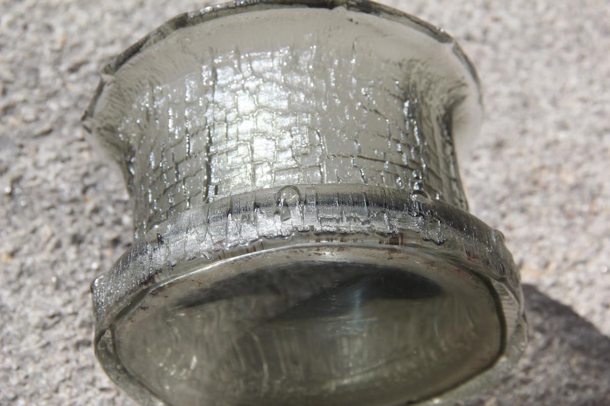 Mid-20th Century Timo Sarpaneva Glass Crystal Vase Brutalist Modern Design, Finland, 1960 Grey For Sale