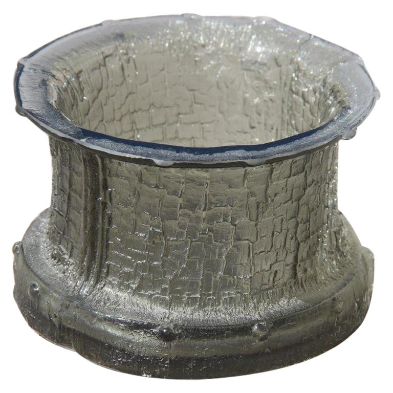 Timo Sarpaneva Glass Crystal Vase Brutalist Modern Design, Finland, 1960 Grey For Sale