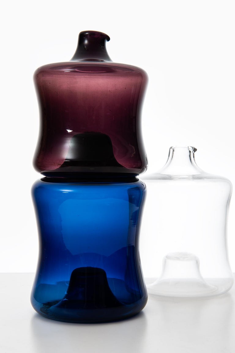 Scandinavian Modern Timo Sarpaneva Glass Vases by Iittala in Finland For Sale